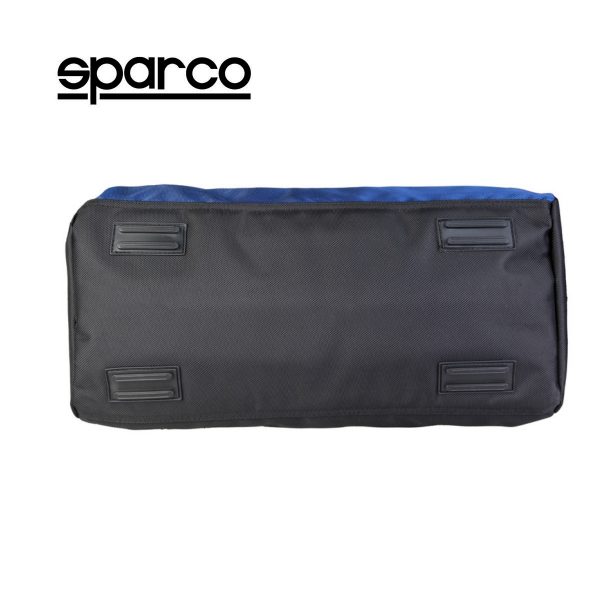 Sparco S6 Blue Travel Bag Picture4: Sparco S6 is a medium-size gym or travel bag with an adjustable and removable shoulder strap with a padded insert, two handles and more. The compact lightweight design has enough room to store your essentials featuring two handles, removable and adjustable shoulder strap with Sparco printed logo.