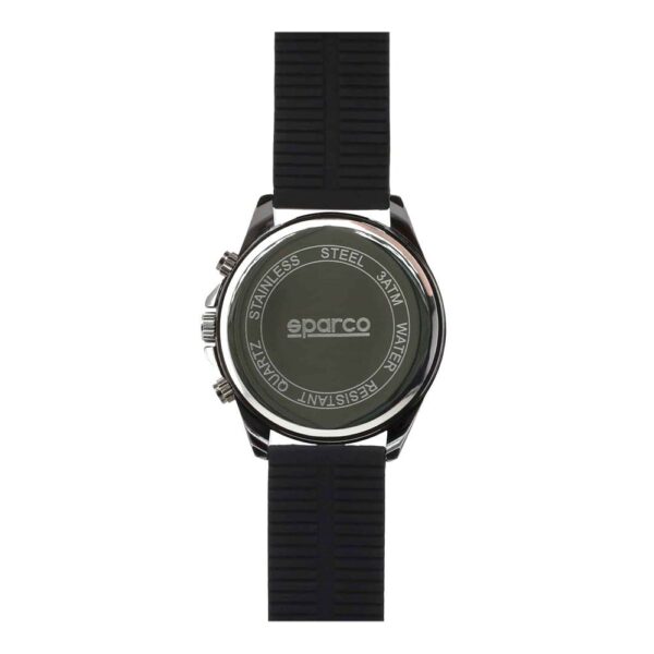 Sparco Fernando Black/Orange Watch Picture4: The sporty Fernando watch from Sparco accompanies you in your everyday life by providing an inimitable racing touch to your look. This model from Sparco is designed to complement differing outfits from sportswear to casual wear. The sporty design with a durable Black strap is sure to impress.