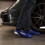 Sparco SP-F12 Blue Shoes Sneakers Picture7: Designed for ultimate street durability and performance, Sparco SP-F12 Blue Shoes is what you’d expect in a competition driving shoes. That is why these shoes/boots feature a thin sole for maximum pedal feel and control. The sole continues up the heel's back to provide a smooth and stable pivoting point for heel-toe shifting. Comfortable shoes/boots that can be used for everyday car and motorbike driving, touring, racing, karting and even sim racing.
