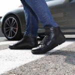 Sparco Palagio Black Shoes Sneakers in Leather Picture7: Designed for ultimate street durability and performance, Sparco Palagio Black Shoes is what you’d expect in a competition driving shoes. That is why these shoes/boots feature a flexiable rubber sole for maximum pedal feel and control. The sole continues up the heel's back to provide a smooth and stable pivoting point for heel-toe shifting. Comfortable shoes/boots that can be used for everyday car and motorbike driving, touring, racing, karting and even sim racing.