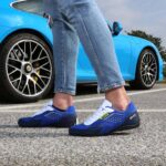Sparco SP-F11 Blue Shoes Sneakers Picture7: Designed for ultimate street durability and performance, Sparco SP-F11 Blue Shoes is what you’d expect in a competition driving shoes. That is why these shoes/boots feature a thin sole for maximum pedal feel and control. The sole continues up the heel's back to provide a smooth and stable pivoting point for heel-toe shifting. Comfortable shoes/boots that can be used for everyday car and motorbike driving, touring, racing, karting and even sim racing.