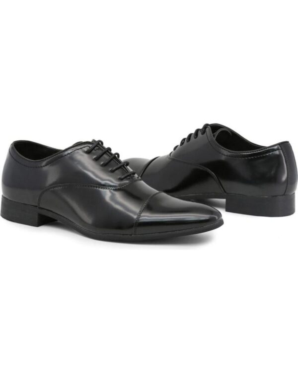 Duca di Morrone William Black Lace Up Shoes Picture2: Duca di Morrone William Black lace-up shoes are the ideal men's shoes for casual or office when an elegant and formal dress code is required. Upper and interior in synthetic leather, refined and quality lace-up shoes.