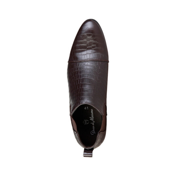 Duca di Morrone Jones Brown Ankle Boots Shoes Picture3: Duca di Morrone Jones Brown elastic sides ankle boots are the ideal men's shoes for casual or office when an elegant and formal dress code is required. Upper and interior in synthetic leather, refined and quality elastic sides ankle boots.