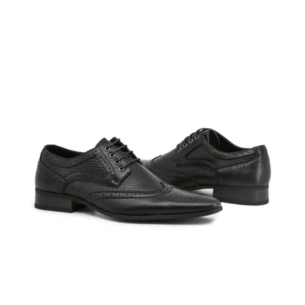 Duca di Morrone Scott Black Lace Up Shoes Picture5: Duca di Morrone Scott Black lace-up shoes are the ideal men's shoes for casual or office when an elegant and formal dress code is required. Upper and interior in synthetic leather, refined and quality lace-up shoes.
