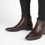 Duca di Morrone Philipps Brown Ankle Boots Chukka Dress Shoes Picture14: Duca di Morrone Philipps Brown zippered ankle boots chukka shoes are the ideal men's shoes for casual or office when an elegant and formal dress code is required. Upper and interior in synthetic leather, refined and quality elastic sides ankle boots.