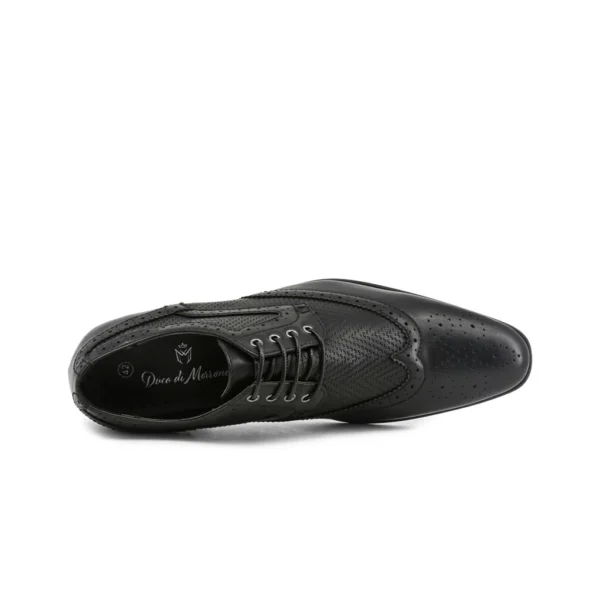 Duca di Morrone Scott Black Lace Up Shoes Picture6: Duca di Morrone Scott Black lace-up shoes are the ideal men's shoes for casual or office when an elegant and formal dress code is required. Upper and interior in synthetic leather, refined and quality lace-up shoes.