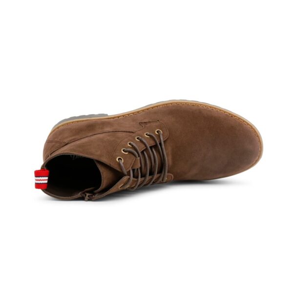 Duca di Morrone Anderson Brown Suede Shoes Lace Up Zippered Ankle Boots Picture3: Duca di Morrone Anderson Brown Suede Shoes Ankle Boots are the ideal men's shoes for outdoor or casual dress code. Upper and interior in synthetic suede, refined and quality Ankle Boots Shoes.