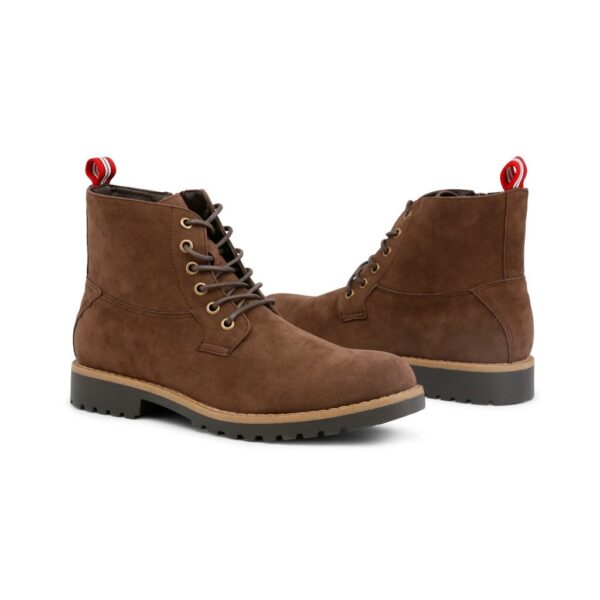 Duca di Morrone Anderson Brown Suede Shoes Lace Up Zippered Ankle Boots Picture2: Duca di Morrone Anderson Brown Suede Shoes Ankle Boots are the ideal men's shoes for outdoor or casual dress code. Upper and interior in synthetic suede, refined and quality Ankle Boots Shoes.
