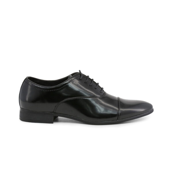 Duca di Morrone William Black Lace Up Shoes Picture1: Duca di Morrone William Black lace-up shoes are the ideal men's shoes for casual or office when an elegant and formal dress code is required. Upper and interior in synthetic leather, refined and quality lace-up shoes.