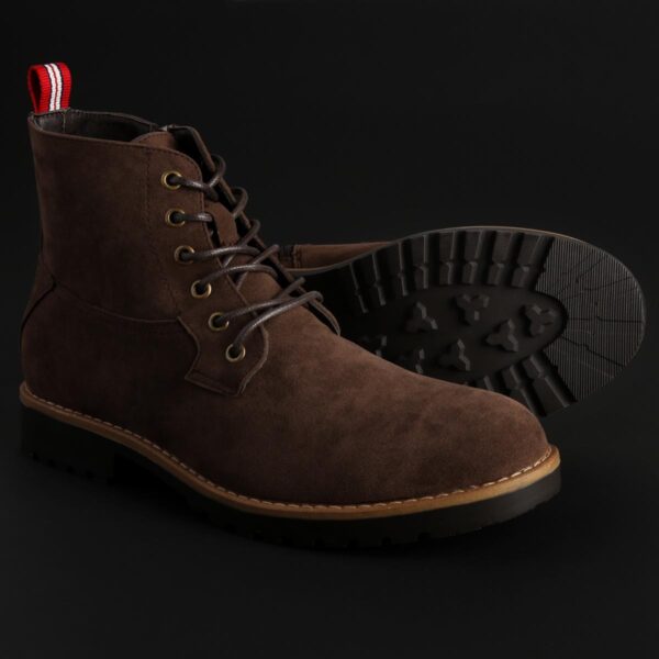 Duca di Morrone Anderson Brown Suede Shoes Lace Up Zippered Ankle Boots Picture4: Duca di Morrone Anderson Brown Suede Shoes Ankle Boots are the ideal men's shoes for outdoor or casual dress code. Upper and interior in synthetic suede, refined and quality Ankle Boots Shoes.