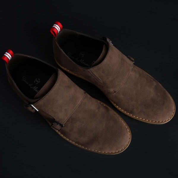 Duca di Morrone Ramsey Brown Suede Shoes Picture5: Duca di Morrone Ramsey Brown Suede buckle shoes are the ideal men's shoes for casual or office when elegant dress code is required. Upper and interior in synthetic suede, refined and quality buckle shoes.